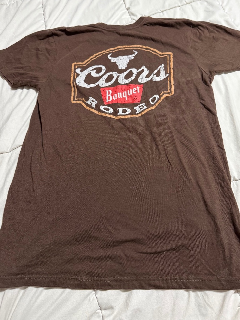 Coors Banquet Rodeo T Shirt Size Medium Brown Color